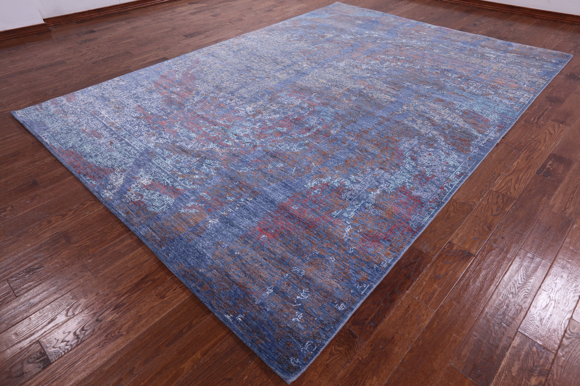 Modern Hand Knotted Wool & Silk Rug - 8' 10" X 12' 6" - Golden Nile