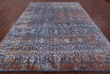 Grey Modern Hand Knotted Wool & Silk Rug - 8' 11" X 11' 11" - Golden Nile