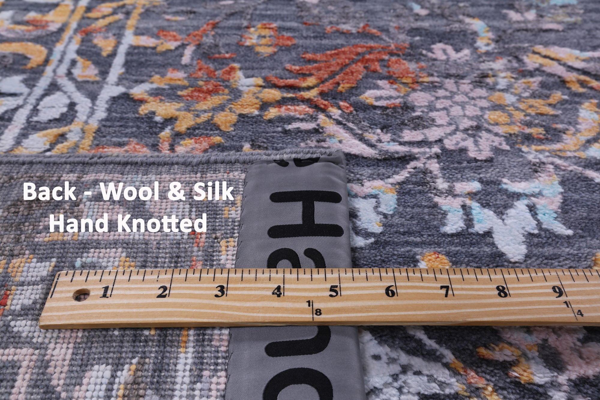 Grey Modern Hand Knotted Wool & Silk Rug - 8' 11" X 11' 11" - Golden Nile
