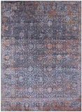 Grey Modern Hand Knotted Wool & Silk Rug - 8' 11" X 11' 11" - Golden Nile