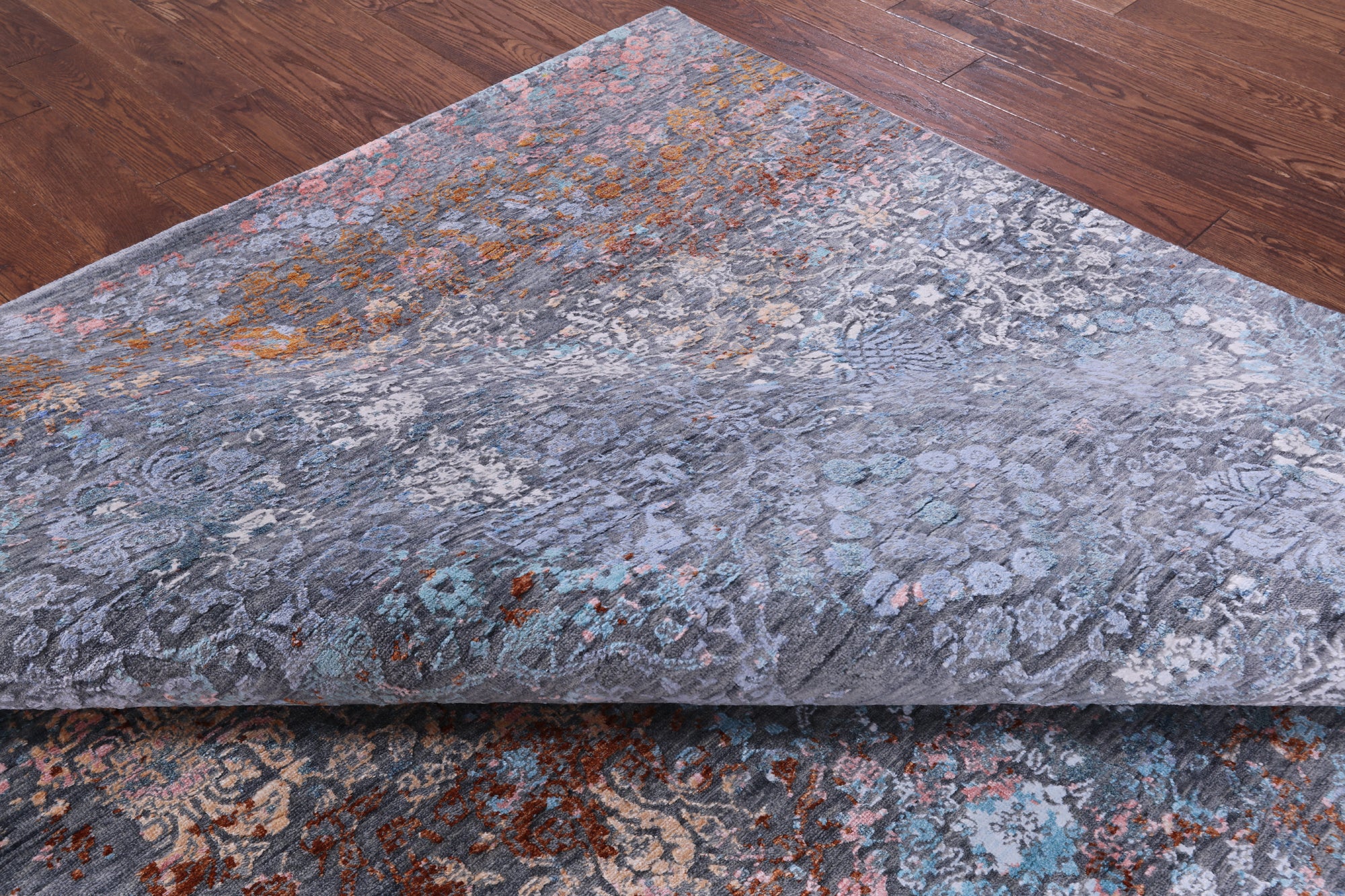Contemporary Hand Knotted Wool & Silk Rug - 8' 0" X 10' 2" - Golden Nile