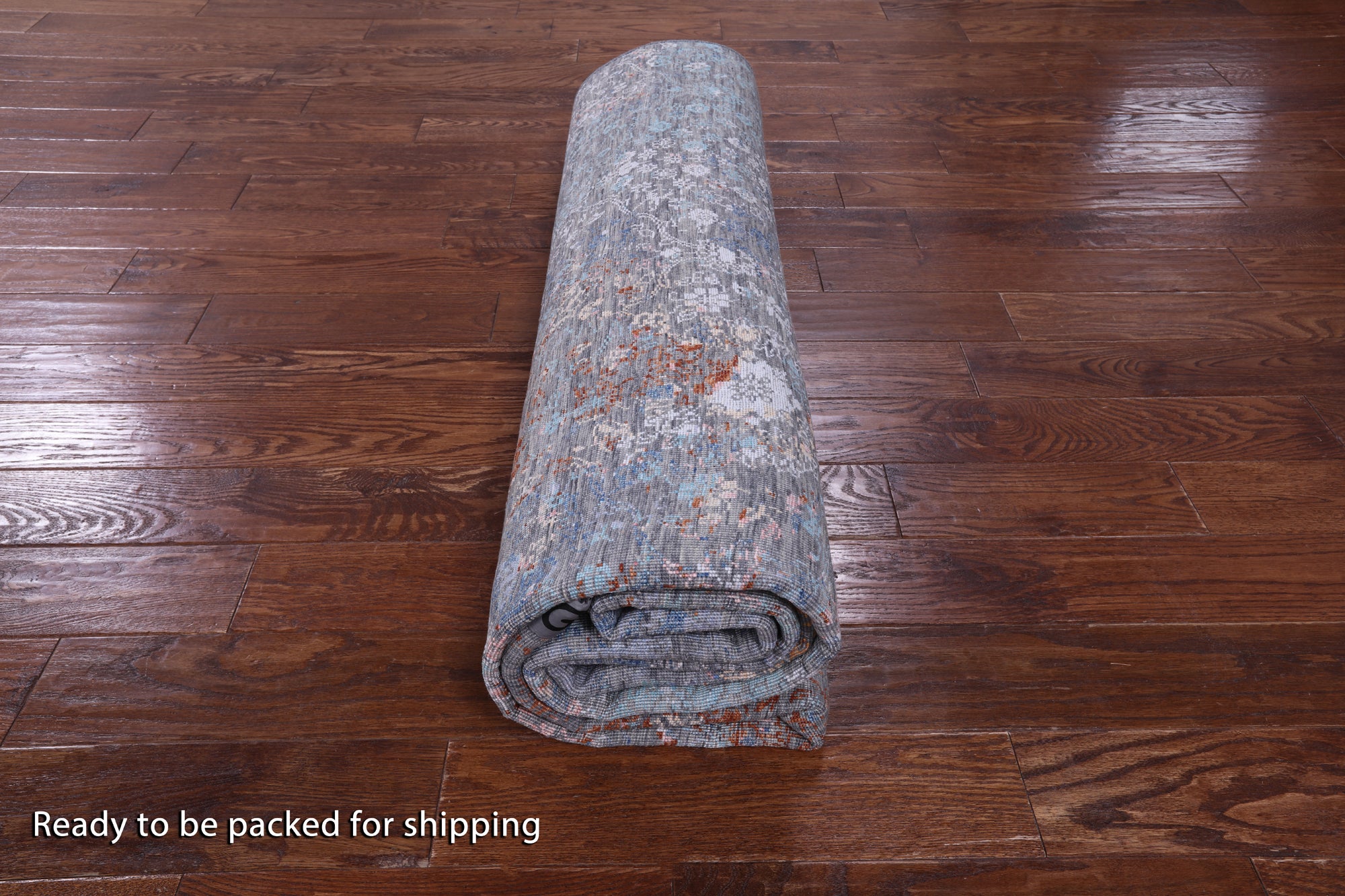 Contemporary Hand Knotted Wool & Silk Rug - 8' 0" X 10' 2" - Golden Nile