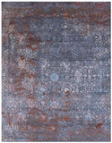 Contemporary Hand Knotted Wool & Silk Rug - 8' 0" X 10' 2" - Golden Nile