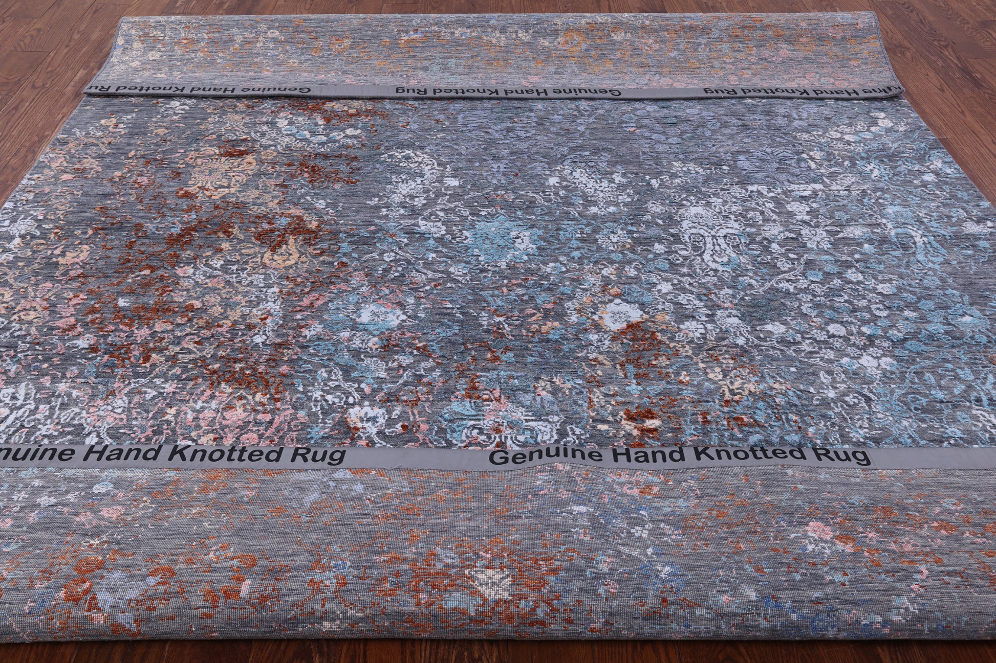 Contemporary Hand Knotted Wool & Silk Rug - 8' 0" X 10' 2" - Golden Nile