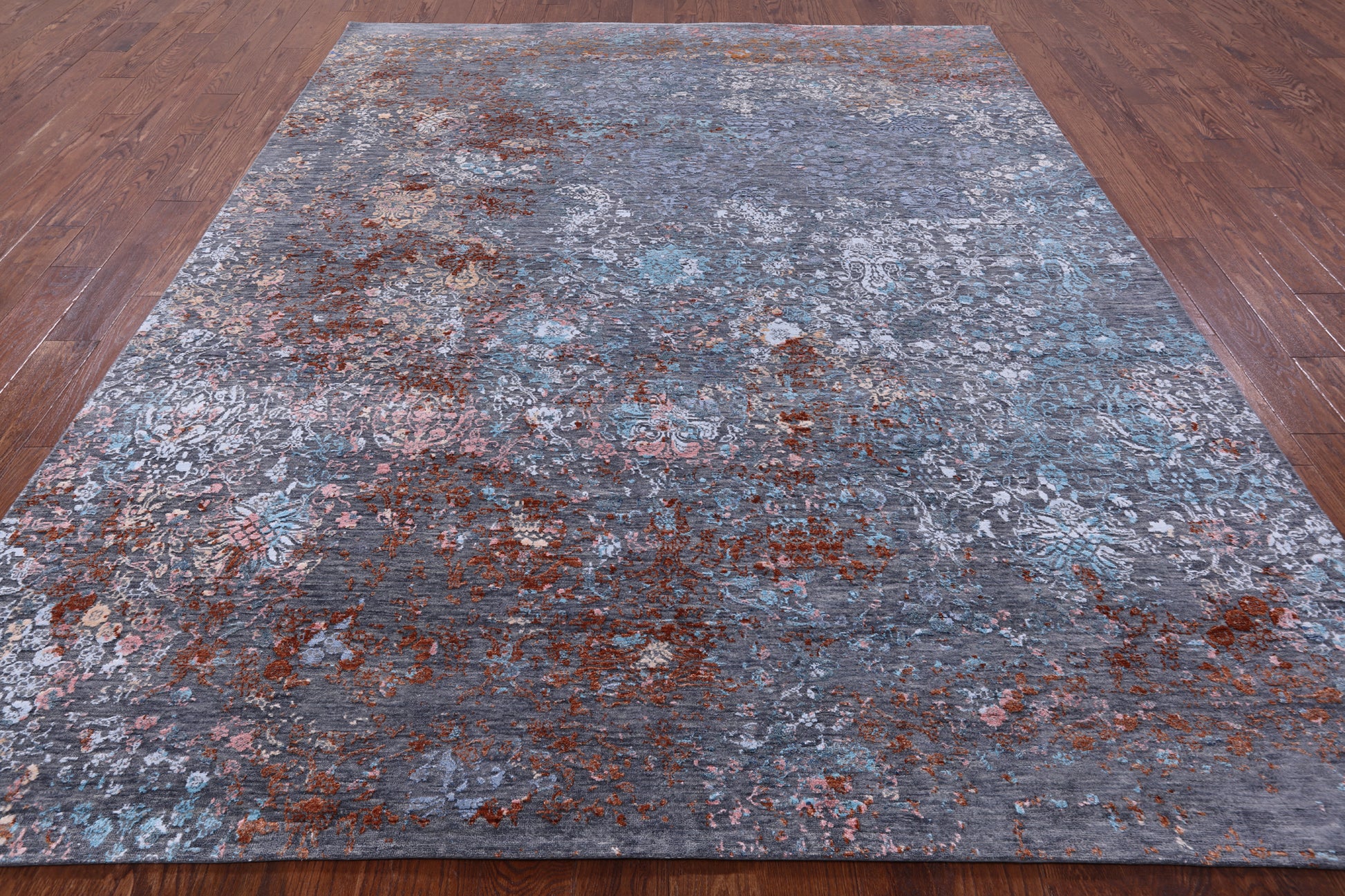 Contemporary Hand Knotted Wool & Silk Rug - 8' 0" X 10' 2" - Golden Nile