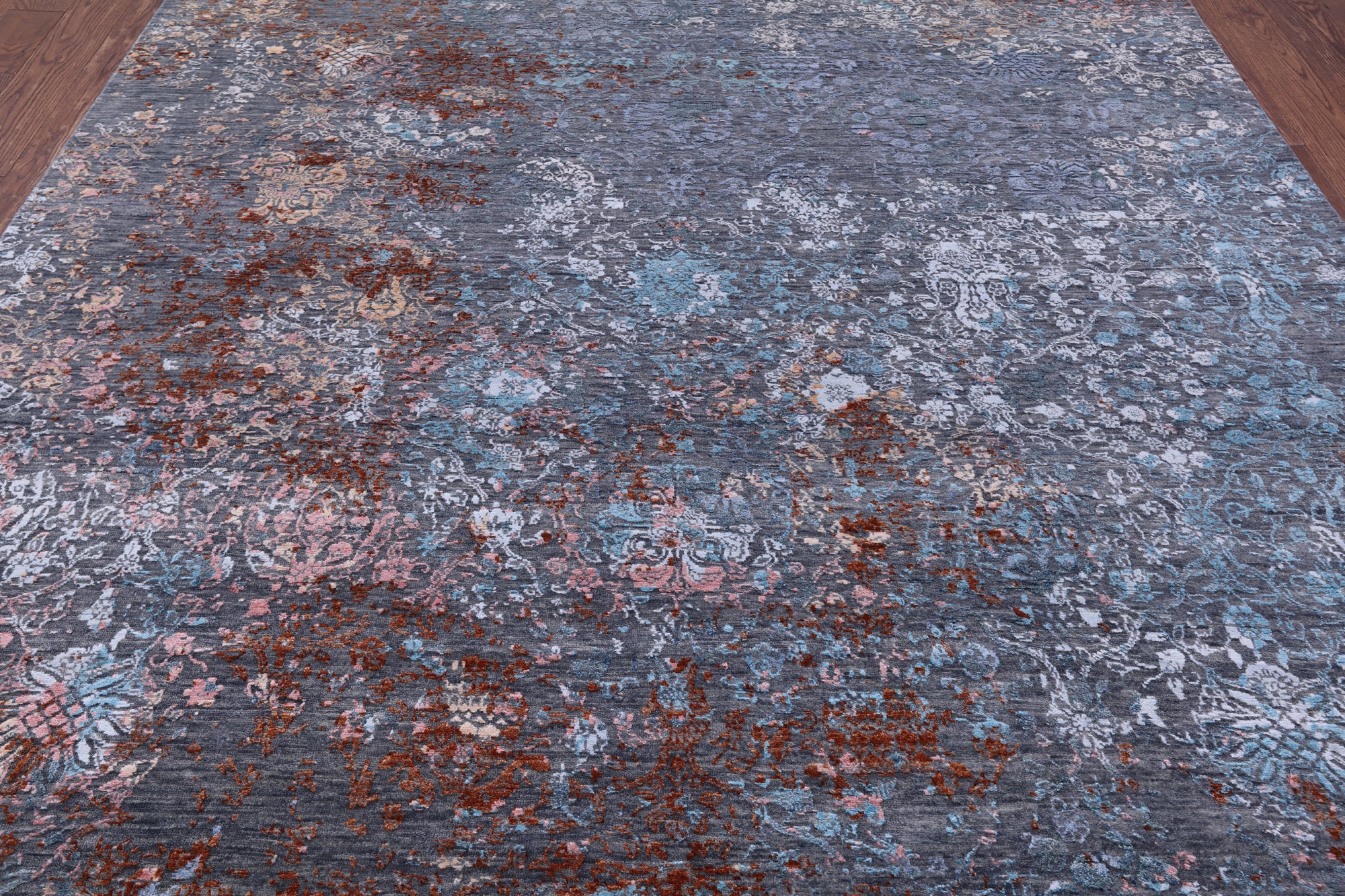 Contemporary Hand Knotted Wool & Silk Rug - 8' 0" X 10' 2" - Golden Nile
