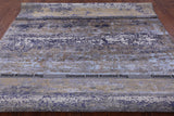Abstract Contemporary Hand Knotted Wool & Silk Rug - 8' 0" X 9' 11" - Golden Nile