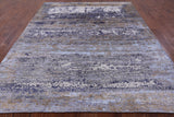 Abstract Contemporary Hand Knotted Wool & Silk Rug - 8' 0" X 9' 11" - Golden Nile