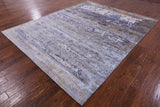 Abstract Contemporary Hand Knotted Wool & Silk Rug - 8' 0" X 9' 11" - Golden Nile