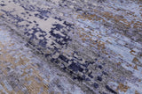 Abstract Contemporary Hand Knotted Wool & Silk Rug - 8' 0" X 9' 11" - Golden Nile