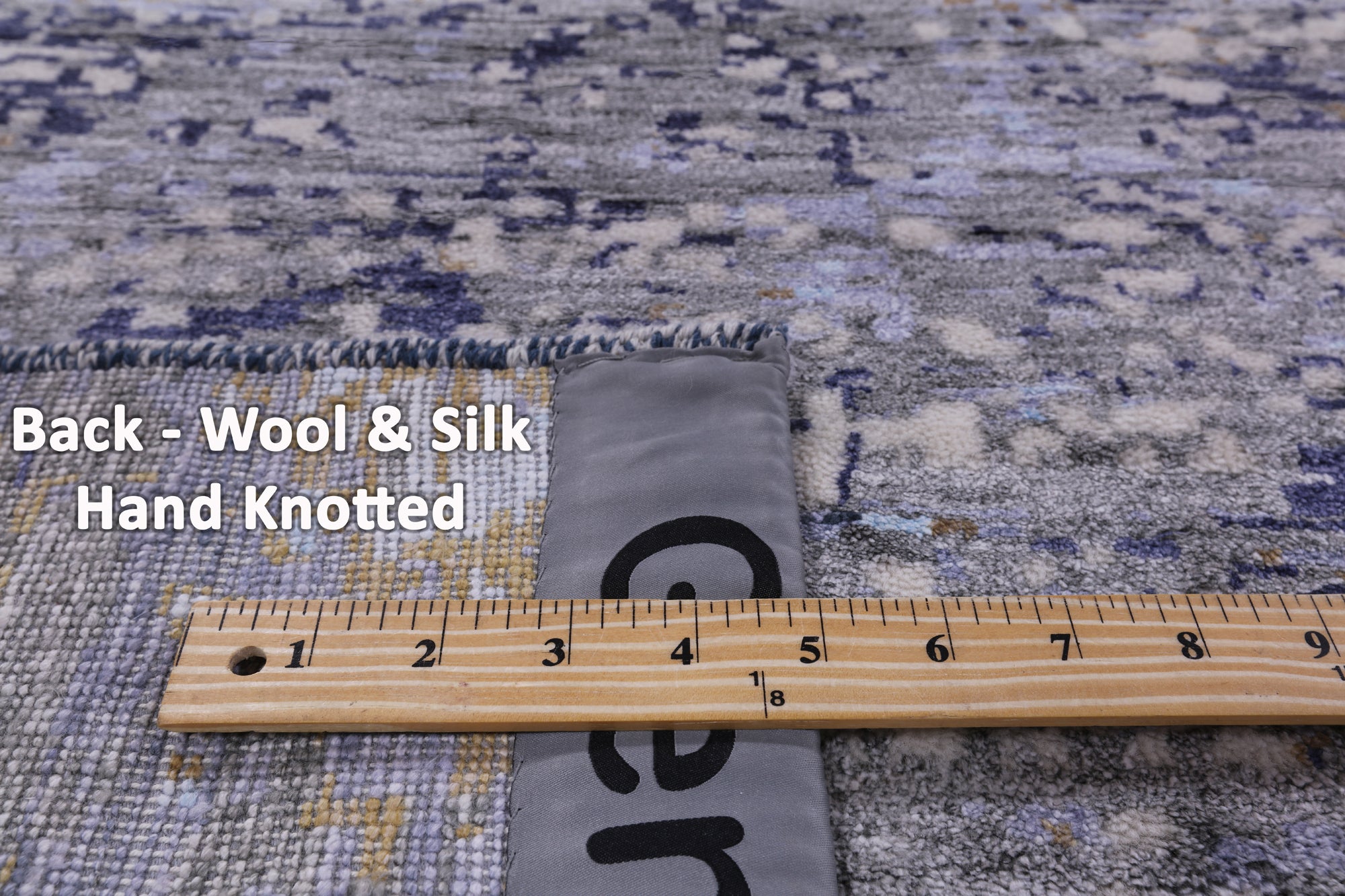 Abstract Contemporary Hand Knotted Wool & Silk Rug - 8' 0" X 9' 11" - Golden Nile