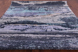 Abstract Modern Hand Knotted Wool & Silk Rug - 9' 0" X 11' 10" - Golden Nile