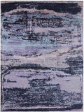 Abstract Modern Hand Knotted Wool & Silk Rug - 9' 0" X 11' 10" - Golden Nile