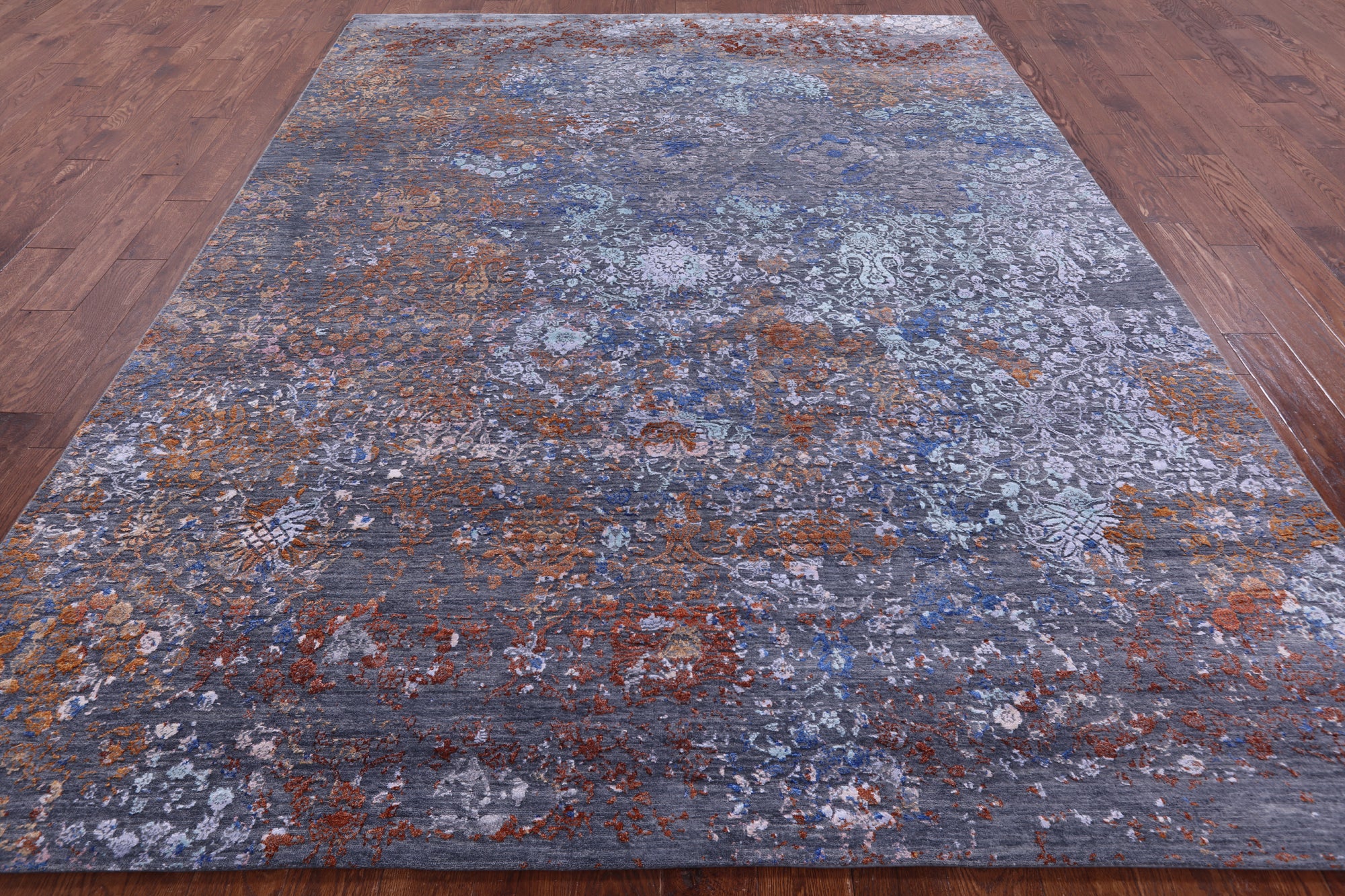 Modern Hand Knotted Wool & Silk Rug - 7' 11" X 10' 3" - Golden Nile