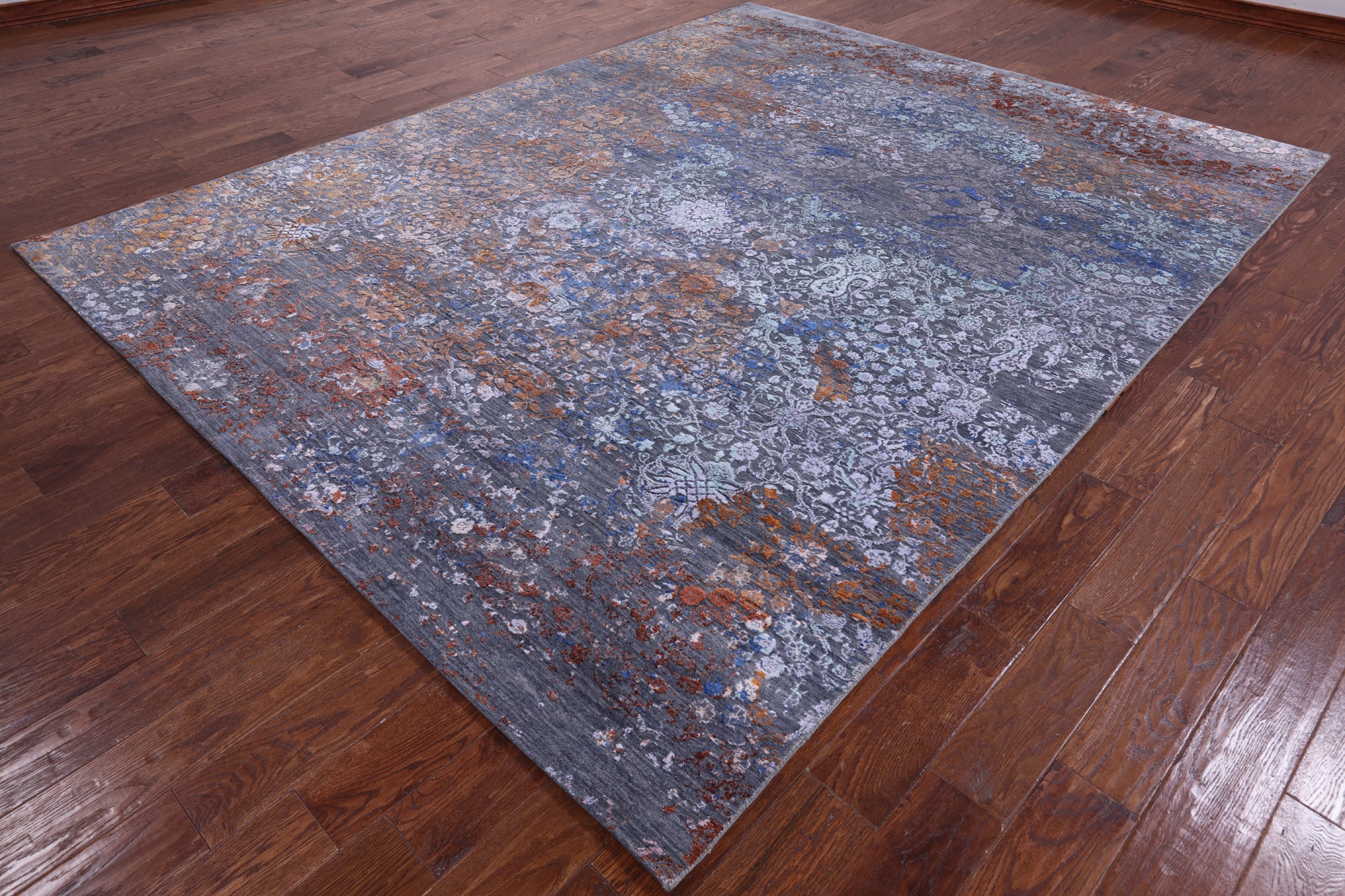Modern Hand Knotted Wool & Silk Rug - 7' 11" X 10' 3" - Golden Nile