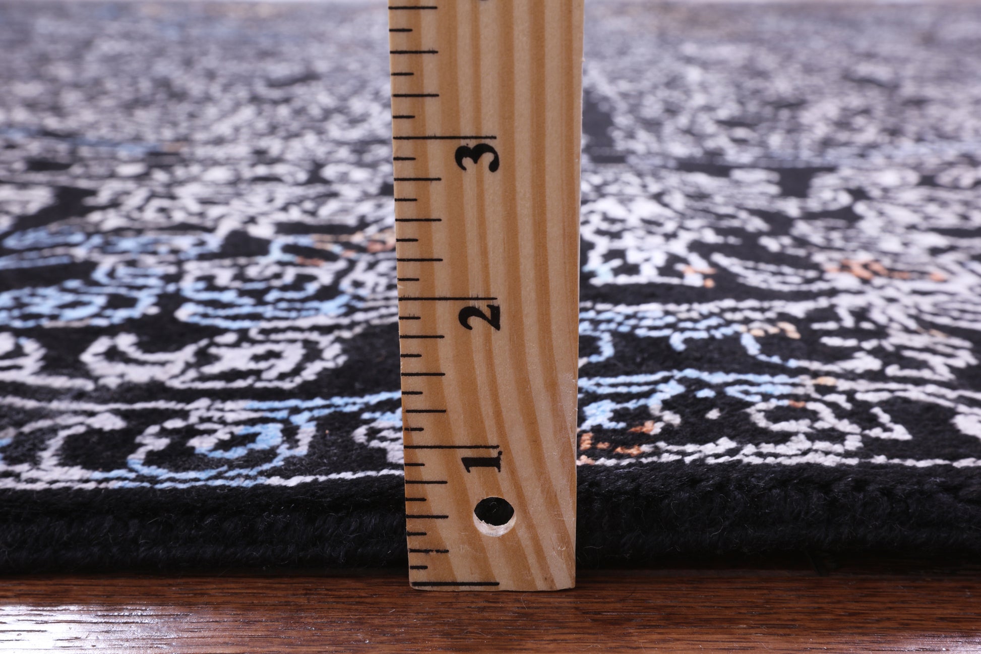 Black Modern Hand Knotted Wool & Silk Rug - 9' 1" X 11' 11" - Golden Nile