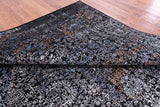 Black Modern Hand Knotted Wool & Silk Rug - 9' 1" X 11' 11" - Golden Nile