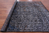 Black Modern Hand Knotted Wool & Silk Rug - 9' 1" X 11' 11" - Golden Nile