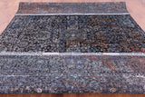 Black Modern Hand Knotted Wool & Silk Rug - 9' 1" X 11' 11" - Golden Nile