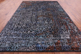Black Modern Hand Knotted Wool & Silk Rug - 9' 1" X 11' 11" - Golden Nile