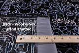 Black Modern Hand Knotted Wool & Silk Rug - 9' 1" X 11' 11" - Golden Nile