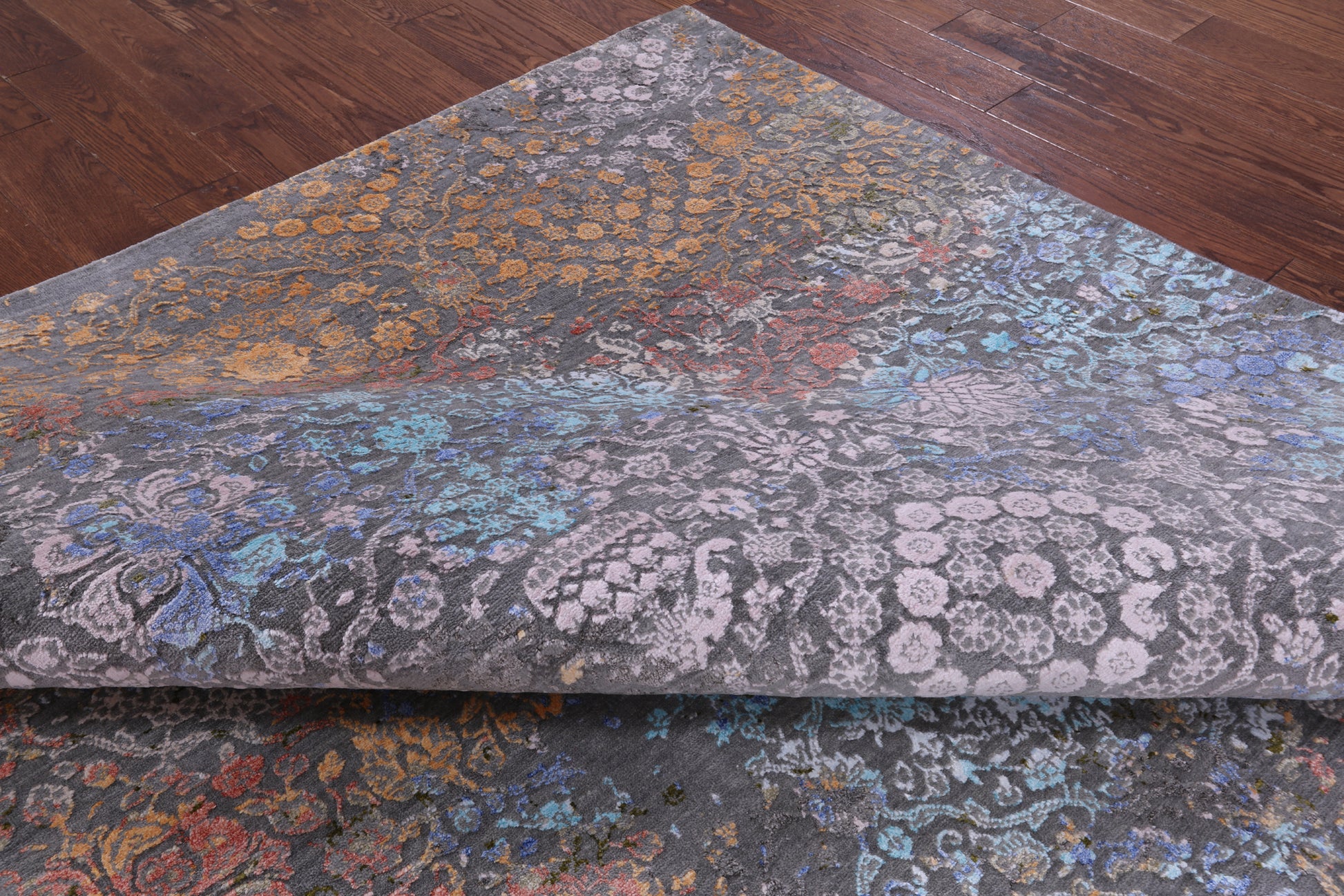 Modern Handmade Wool & Silk Rug - 8' 0" X 10' 4" - Golden Nile