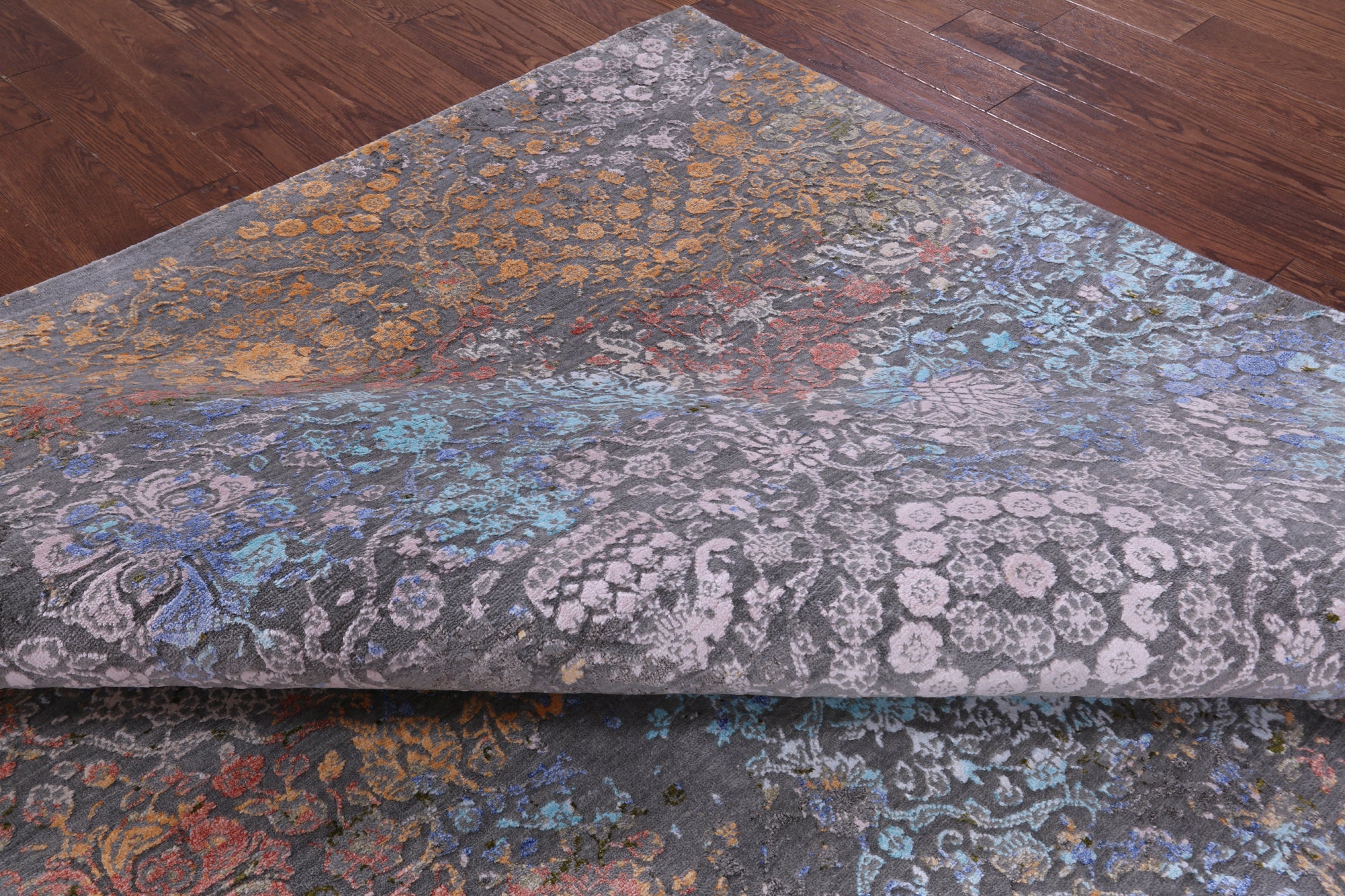 Modern Handmade Wool & Silk Rug - 8' 0" X 10' 4" - Golden Nile