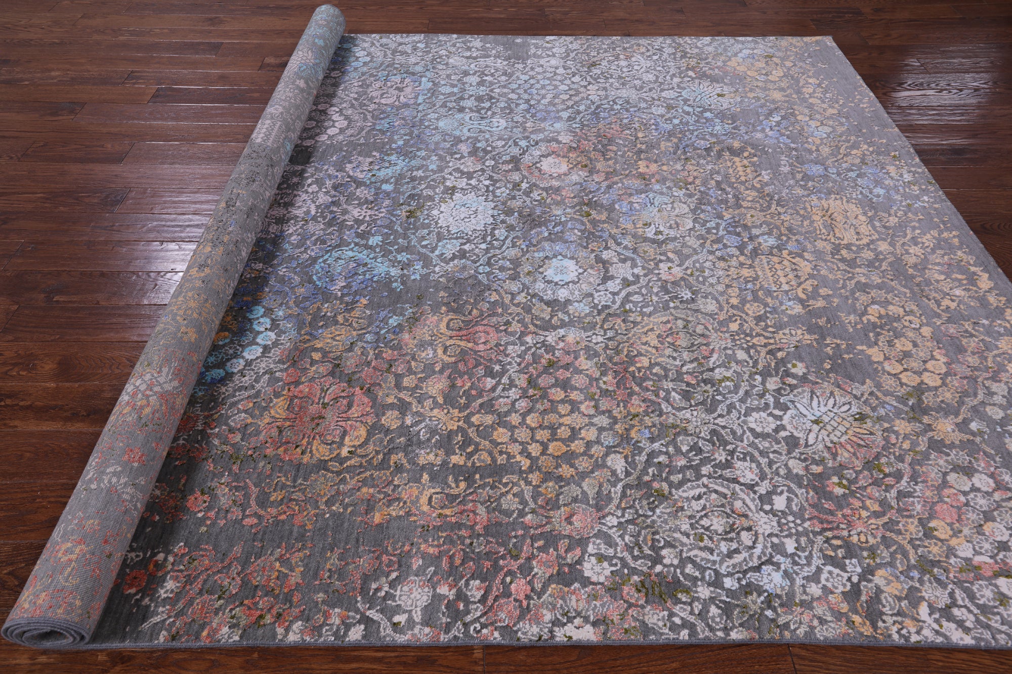 Modern Handmade Wool & Silk Rug - 8' 0" X 10' 4" - Golden Nile