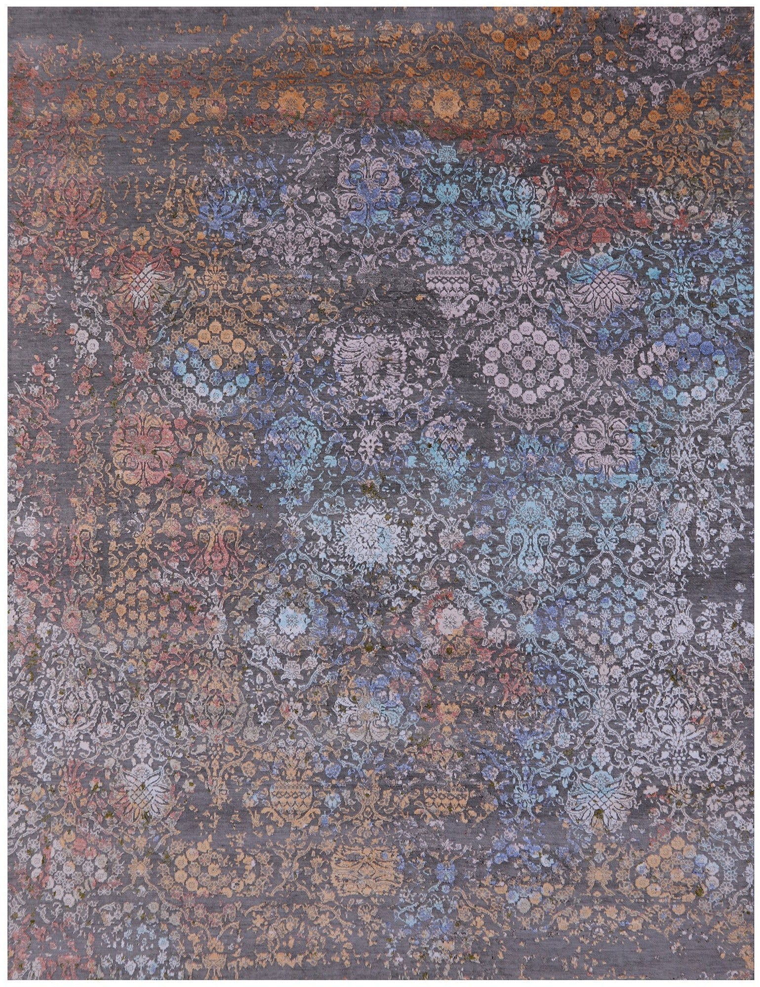 Modern Handmade Wool & Silk Rug - 8' 0" X 10' 4" - Golden Nile