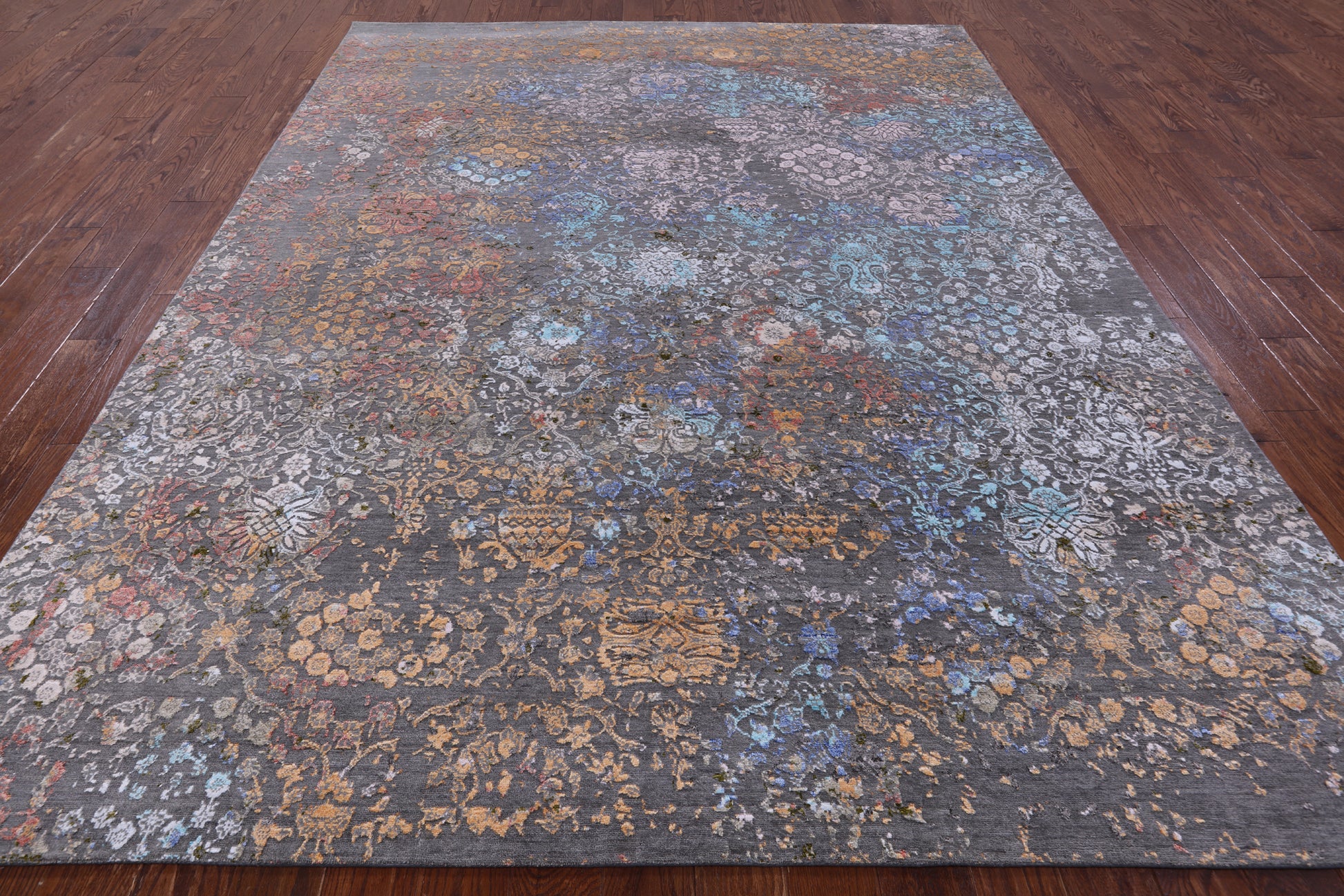 Modern Handmade Wool & Silk Rug - 8' 0" X 10' 4" - Golden Nile