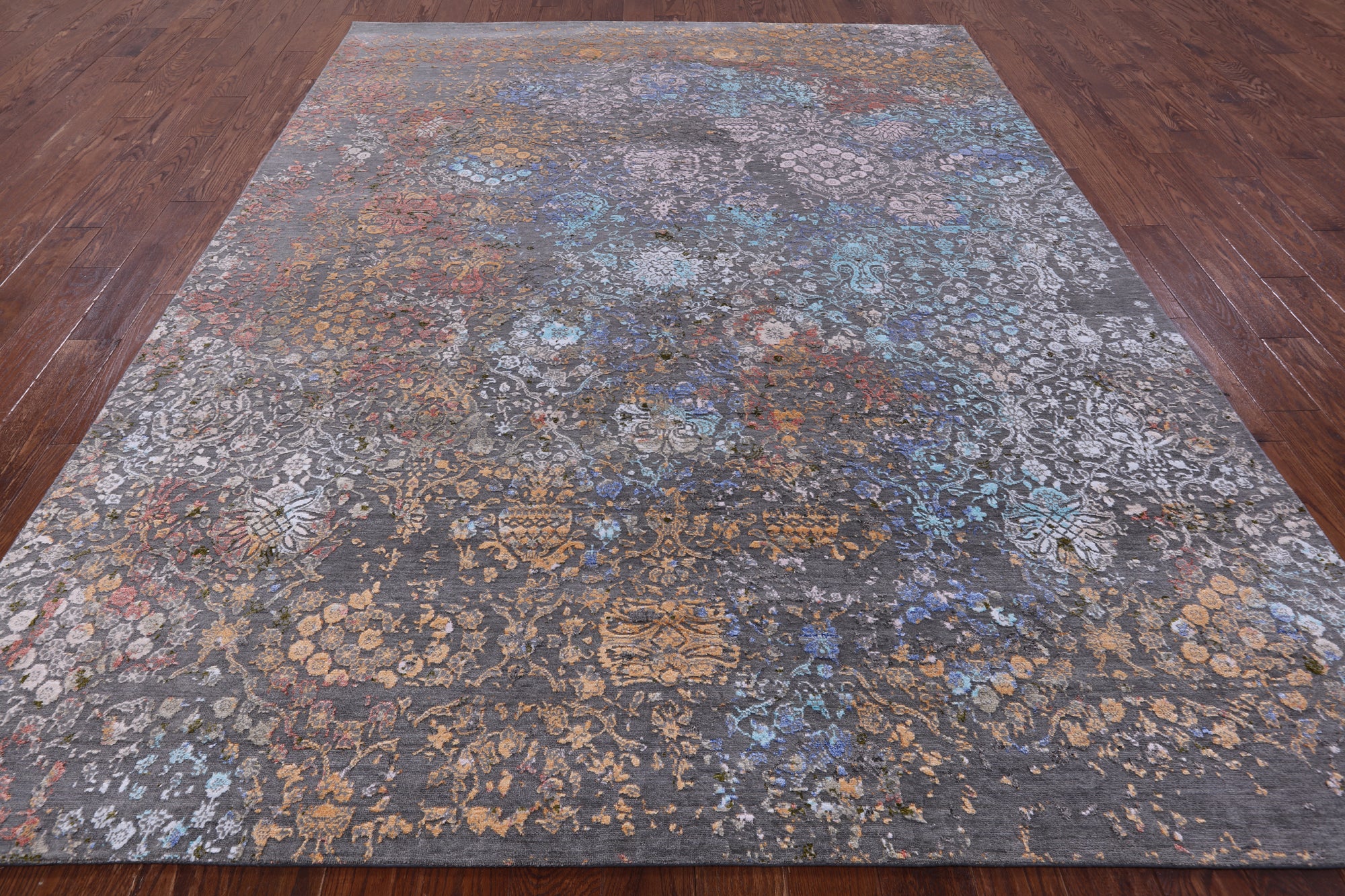 Modern Handmade Wool & Silk Rug - 8' 0" X 10' 4" - Golden Nile