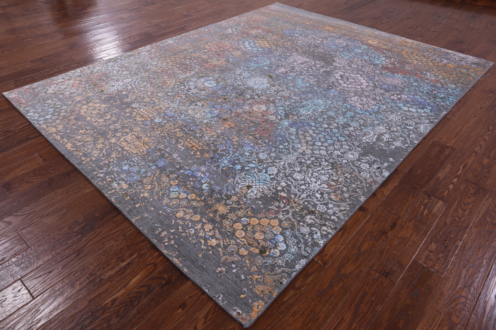 Modern Handmade Wool & Silk Rug - 8' 0" X 10' 4" - Golden Nile