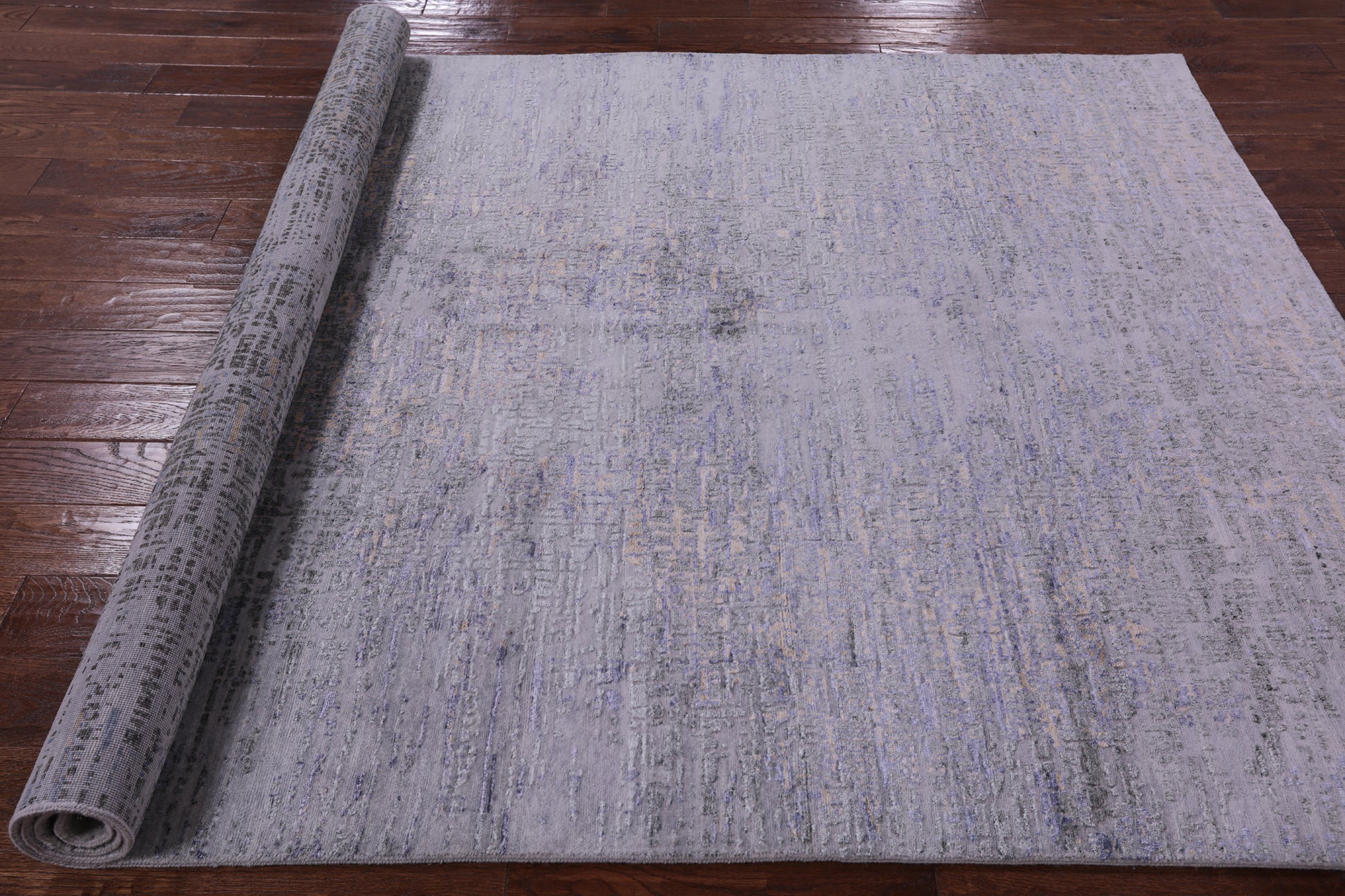 Contemporary Hand Knotted Wool & Silk Rug - 6' 1" X 8' 11" - Golden Nile