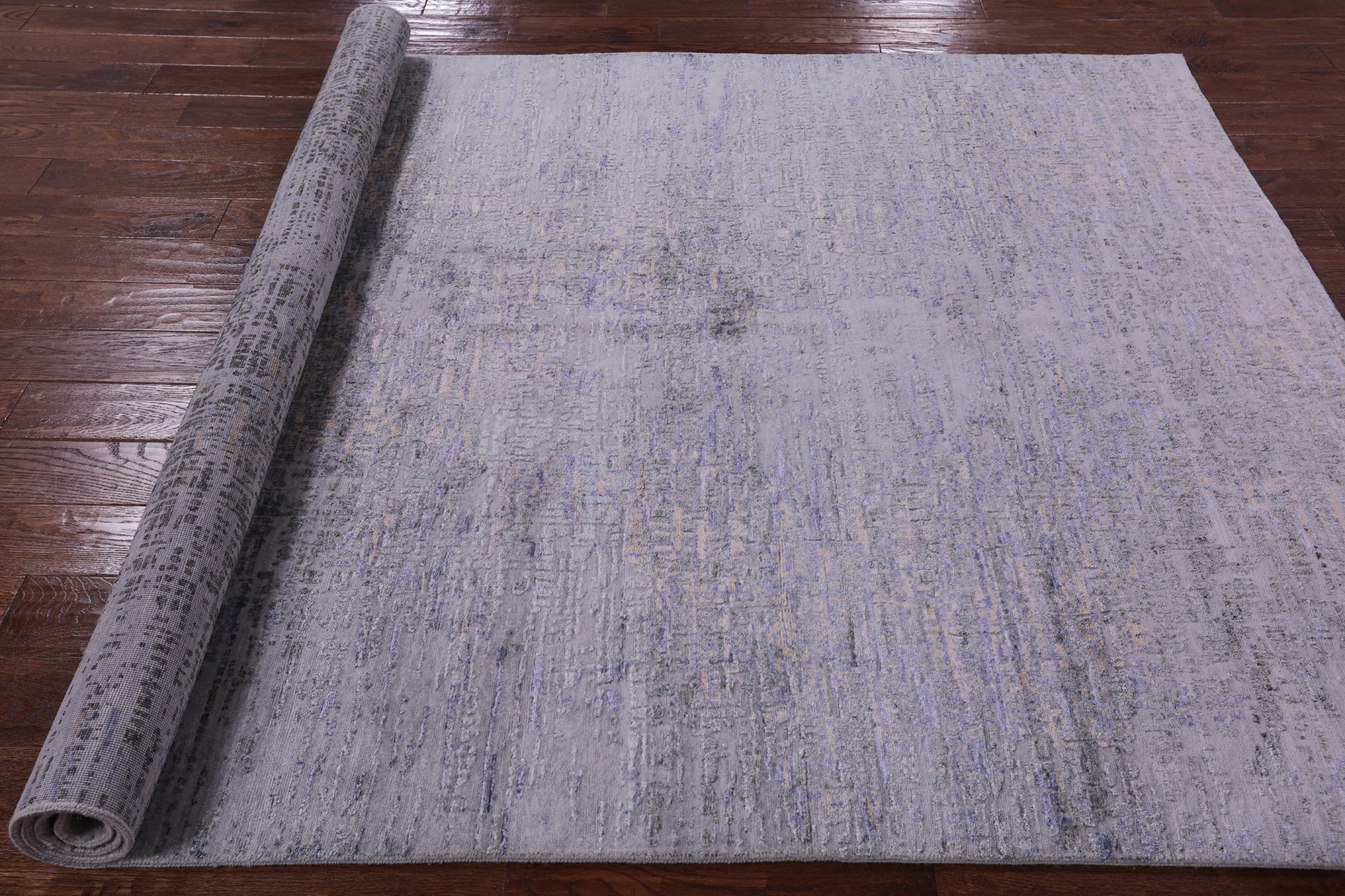 Contemporary Hand Knotted Wool & Silk Rug - 6' 1" X 8' 11" - Golden Nile