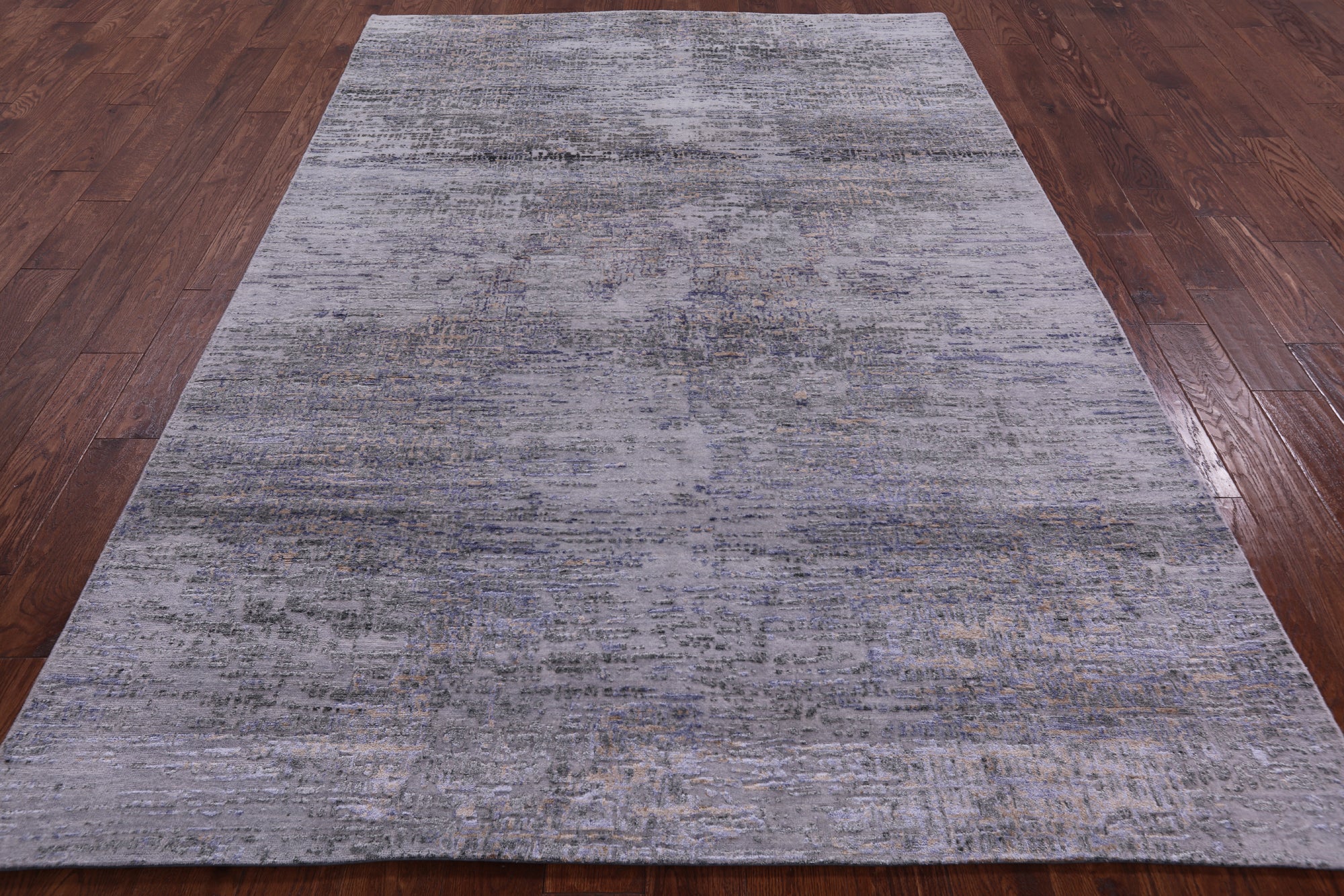 Contemporary Hand Knotted Wool & Silk Rug - 6' 1" X 8' 11" - Golden Nile
