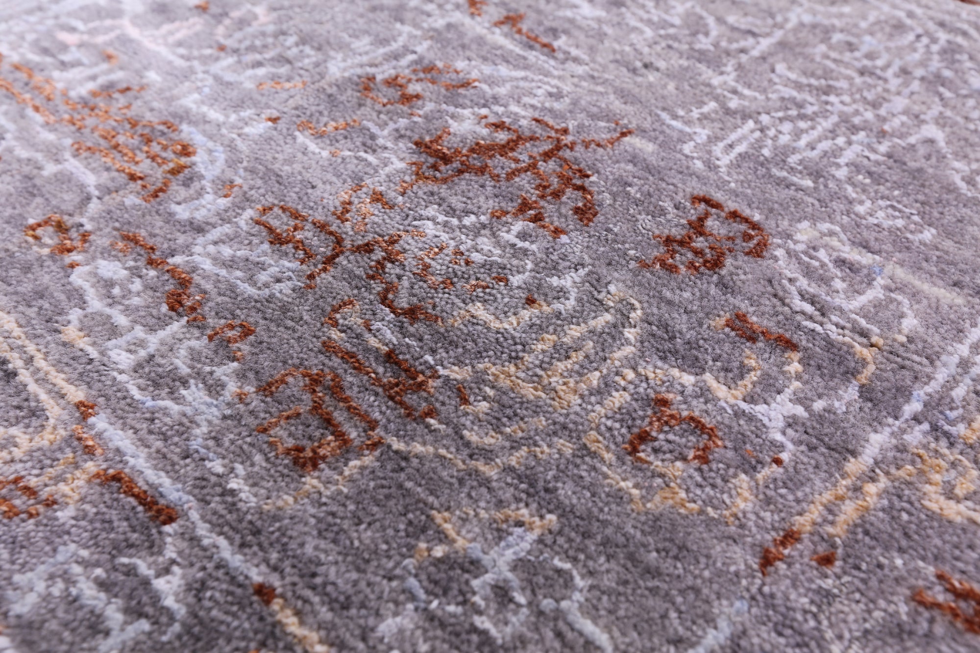 Modern Handmade Wool & Silk Rug - 9' 0" X 12' 7" - Golden Nile