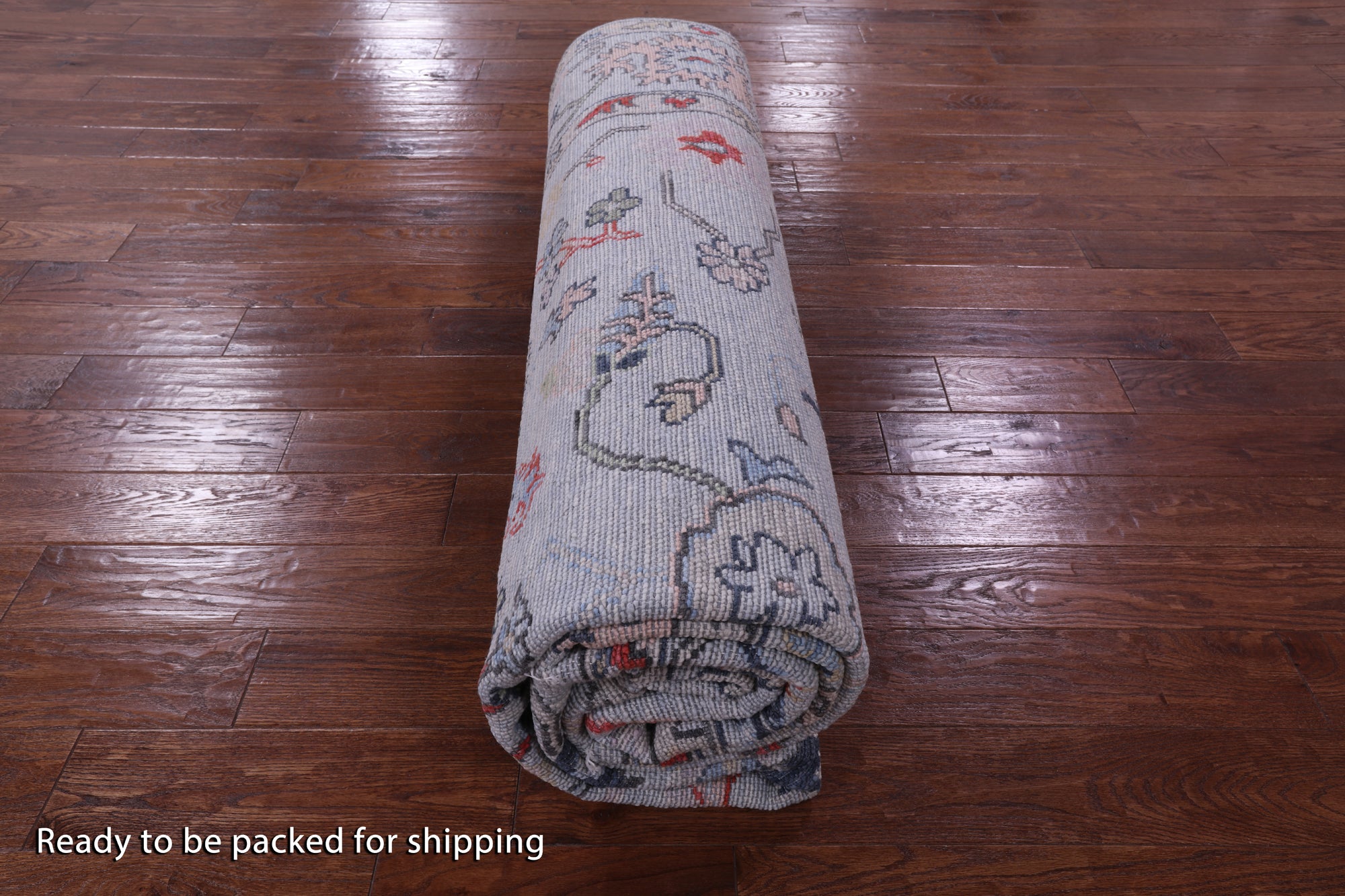 Light Blue Turkish Oushak Hand Knotted Wool Rug - 9' 1" X 11' 10" - Golden Nile
