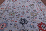 Light Blue Turkish Oushak Hand Knotted Wool Rug - 9' 1" X 11' 10" - Golden Nile