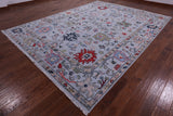 Light Blue Turkish Oushak Hand Knotted Wool Rug - 9' 1" X 11' 10" - Golden Nile
