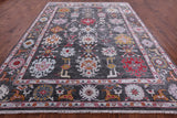 Grey Turkish Oushak Hand Knotted Wool Rug - 9' 1" X 11' 10" - Golden Nile