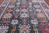 Grey Turkish Oushak Hand Knotted Wool Rug - 9' 1" X 11' 10" - Golden Nile