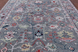 Grey Turkish Oushak Hand Knotted Wool Rug - 9' 3" X 11' 11" - Golden Nile