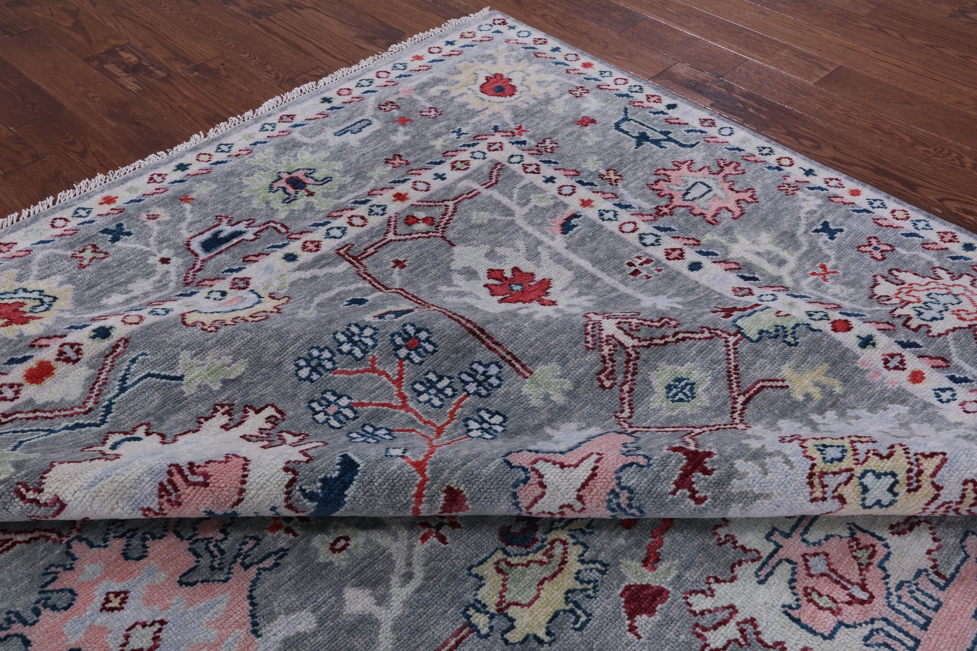 Grey Turkish Oushak Hand Knotted Wool Rug - 9' 3" X 11' 11" - Golden Nile