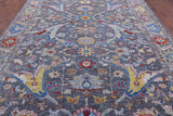 Grey Turkish Oushak Hand Knotted Wool Rug - 9' 1" X 12' 6" - Golden Nile