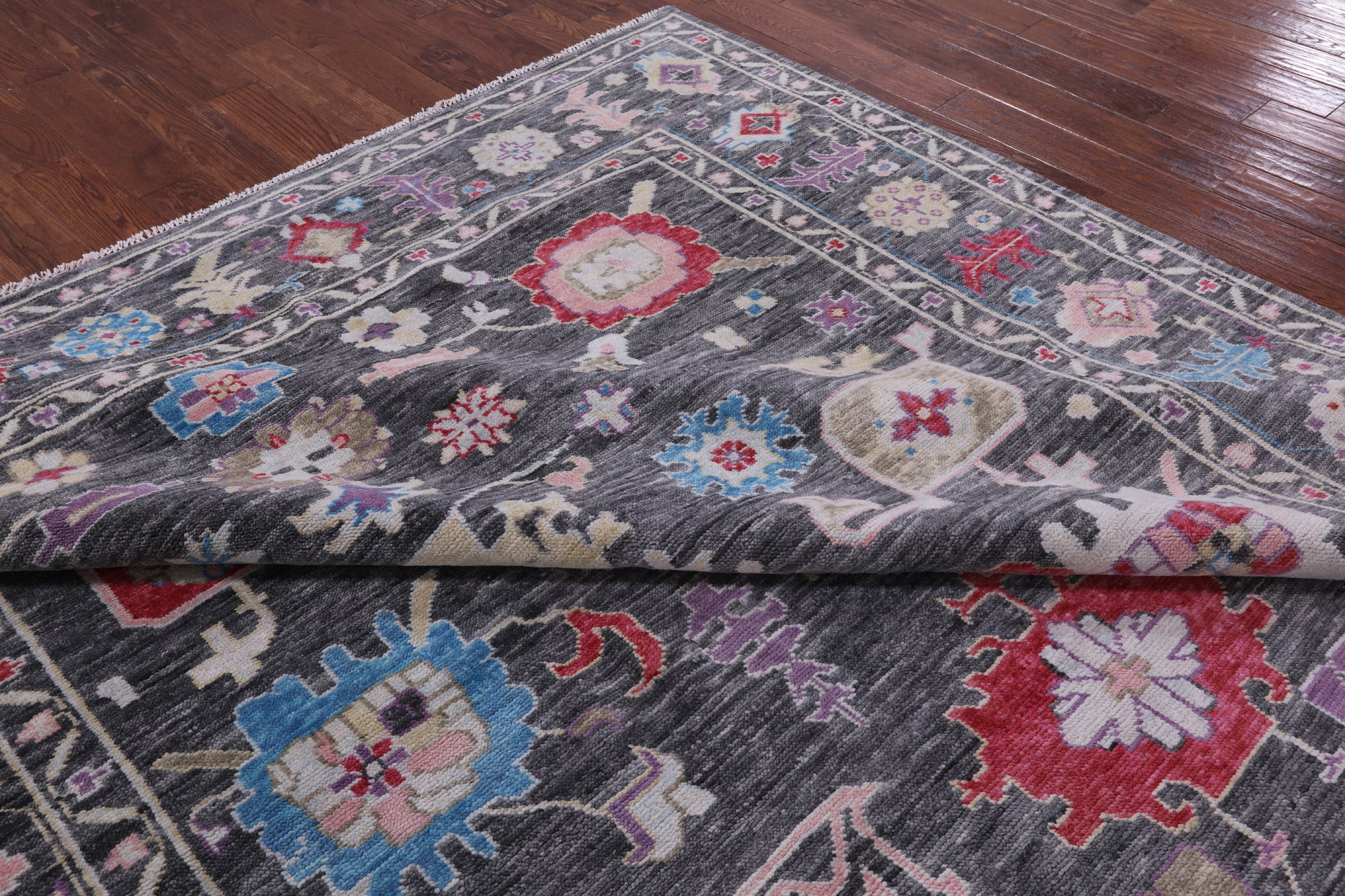 Grey Turkish Oushak Hand Knotted Wool Rug - 9' 2" X 12' 0" - Golden Nile