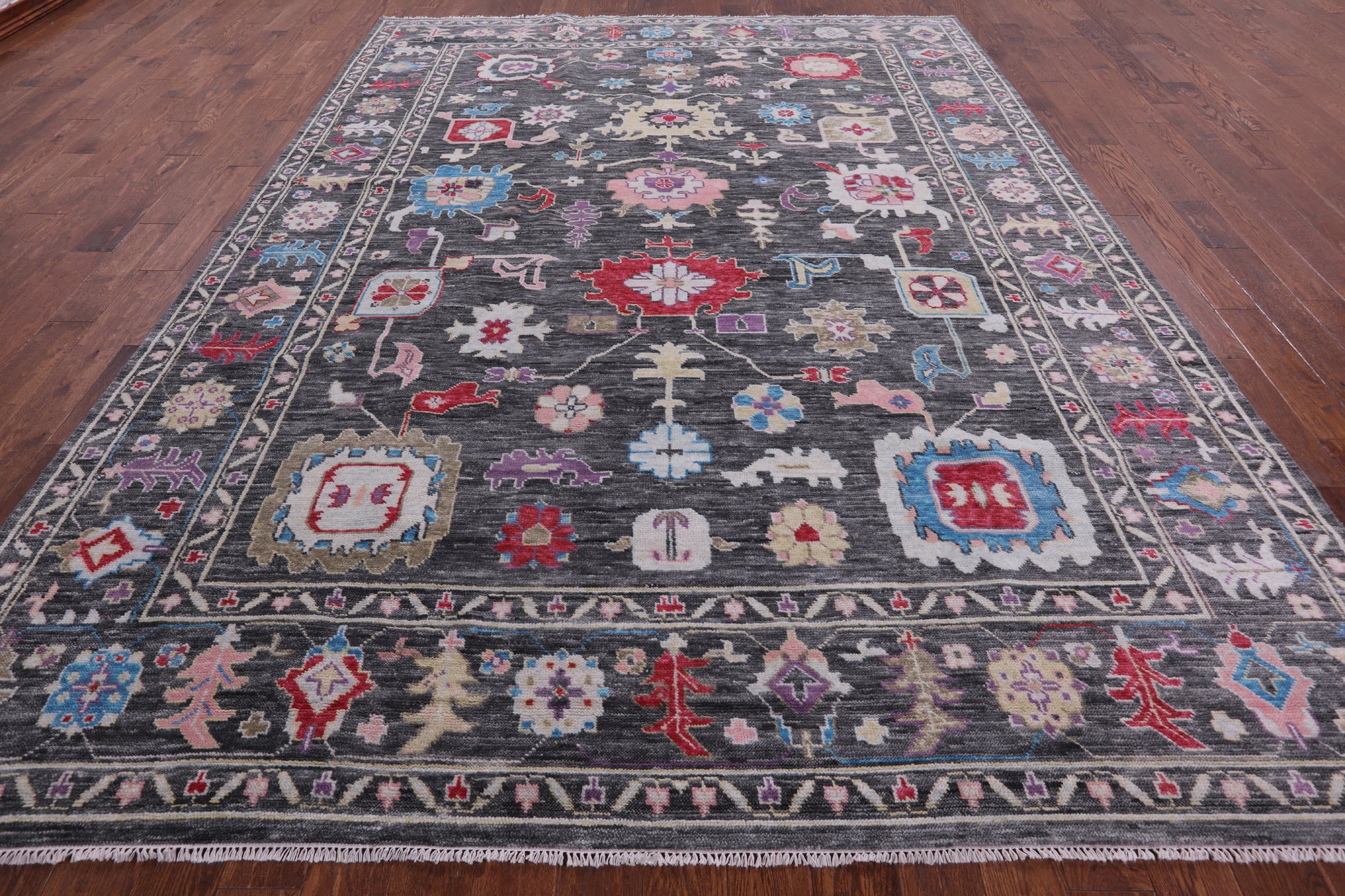 Grey Turkish Oushak Hand Knotted Wool Rug - 9' 2" X 12' 0" - Golden Nile