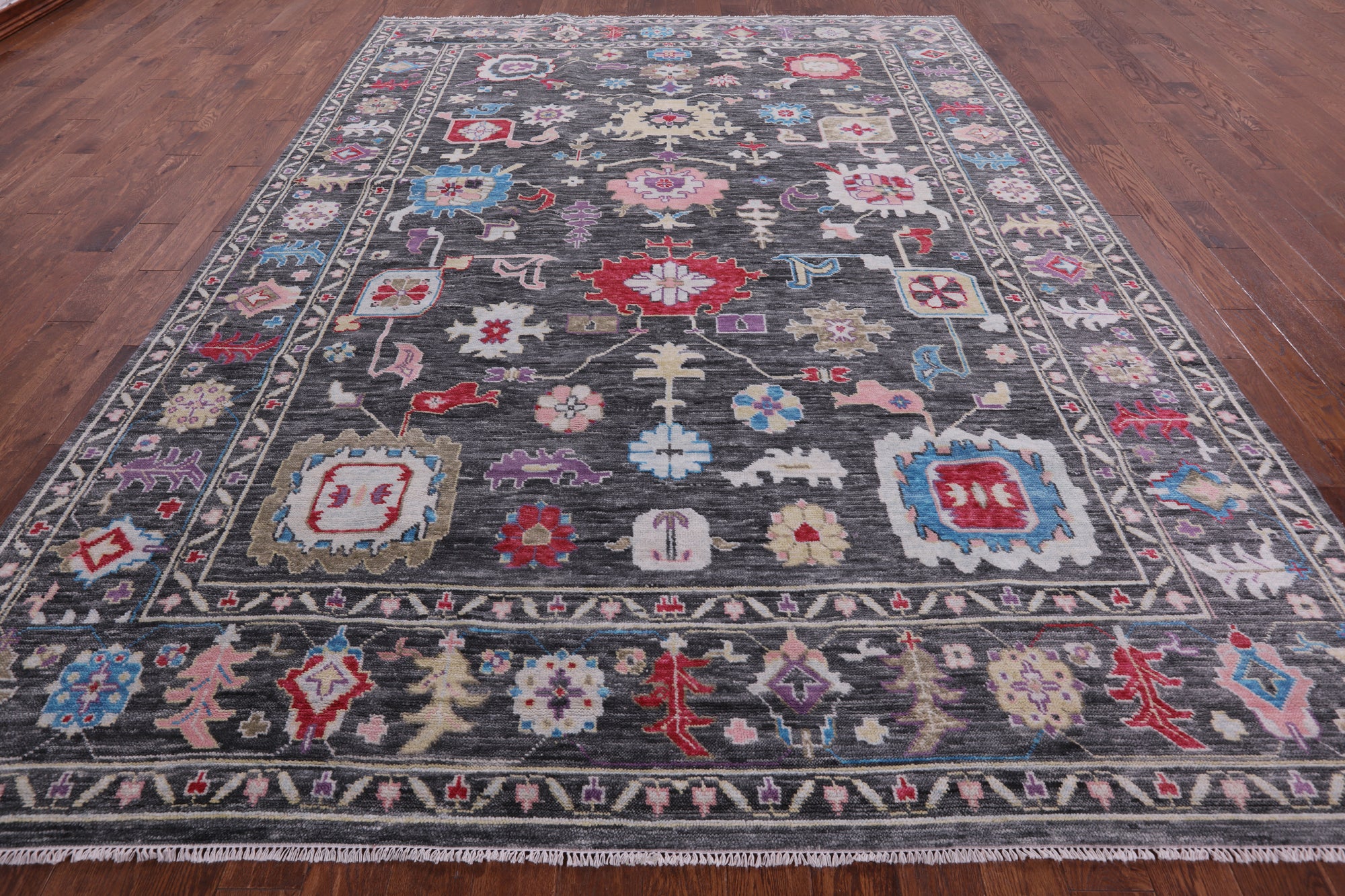 Grey Turkish Oushak Hand Knotted Wool Rug - 9' 2" X 12' 0" - Golden Nile