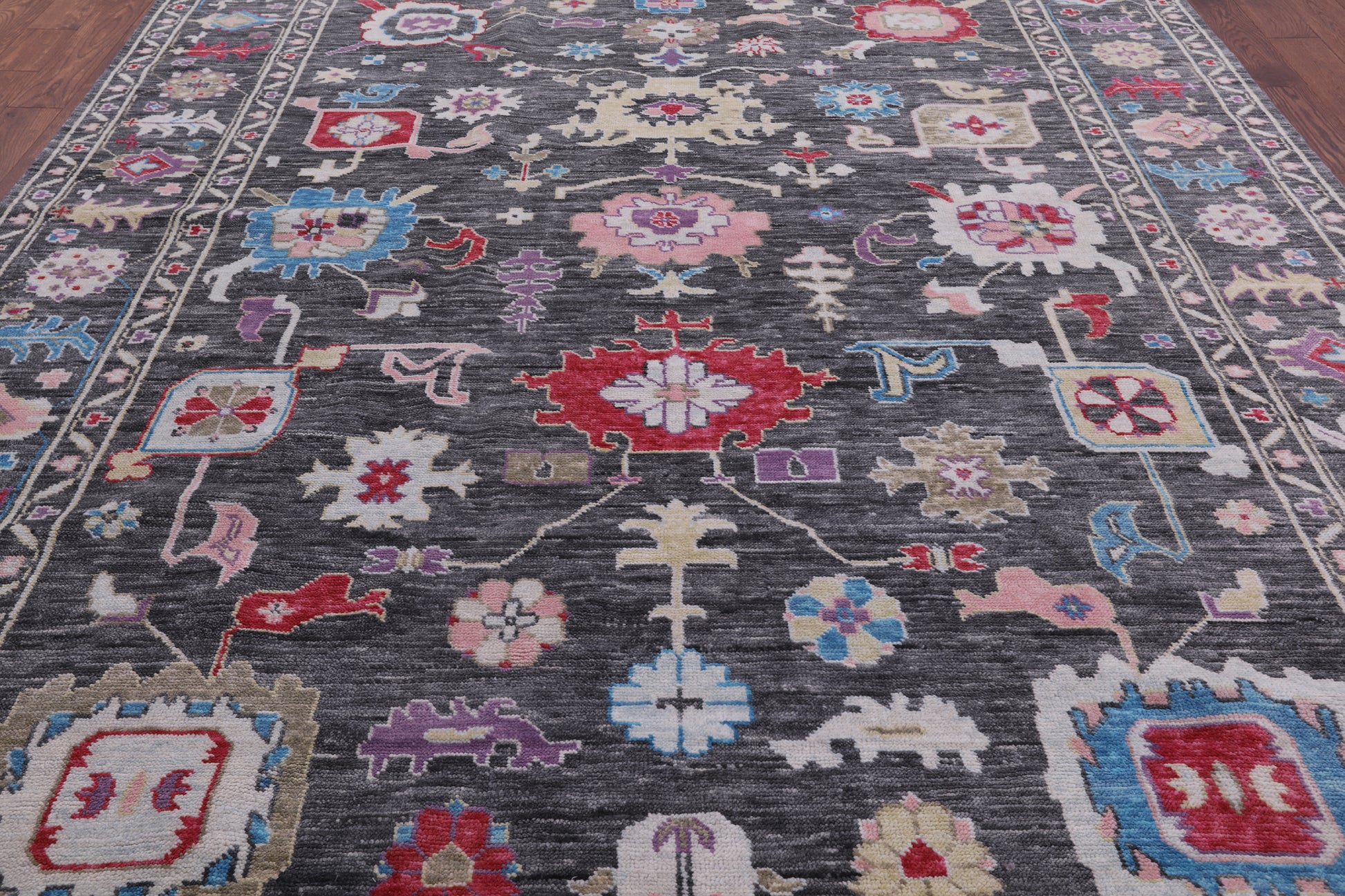 Grey Turkish Oushak Hand Knotted Wool Rug - 9' 2" X 12' 0" - Golden Nile