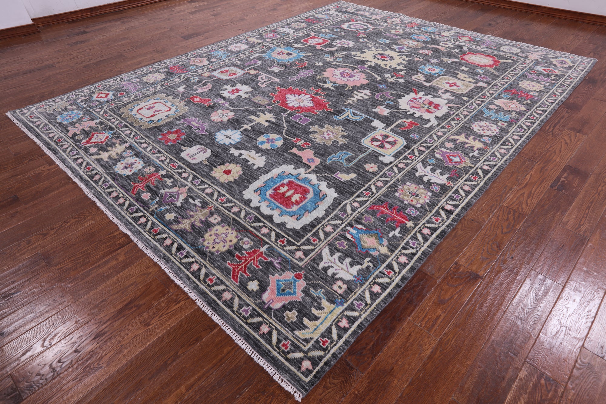 Grey Turkish Oushak Hand Knotted Wool Rug - 9' 2" X 12' 0" - Golden Nile