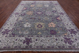 Grey Turkish Oushak Hand Knotted Wool Rug - 9' 2" X 11' 11" - Golden Nile